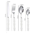 Axyaa Ceramic Pearl Handle Stainless Steel Cutlery Set