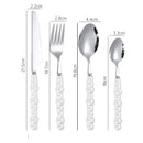 Axyaa Ceramic Pearl Handle Stainless Steel Cutlery Set