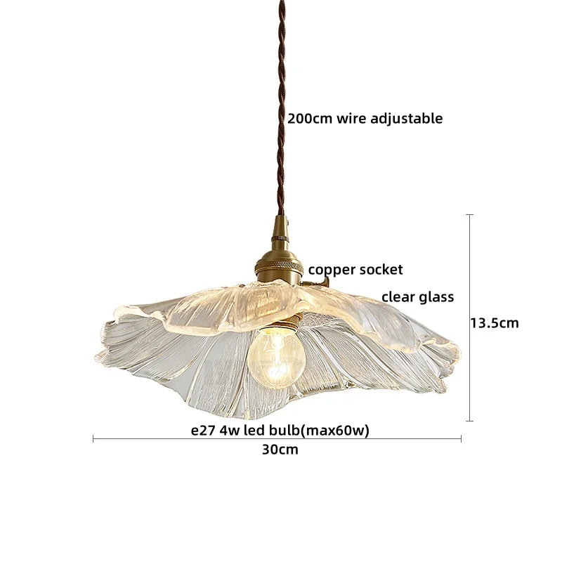Axyaa Clear Glass LED Pendant Chandelier - Nordic Hanging Lamp for Kitchen, Living Room