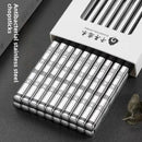 Axyaa Stainless Steel 316L Family Chopsticks: Antibacterial & Anti-Slip Health Chopsticks