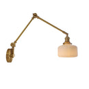 Axyaa Ceramic Copper LED Wall Lamp with Adjustable Long Arm Swing