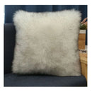 Axyaa Faux Wool Square Plush Throw Pillow with Cushion Core, for Bed, Sofa, or as Waist Headrest