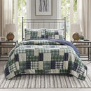 Axyaa Reversible Plaid Quilt Set - All Season Breathable Bedspread & Coverlet