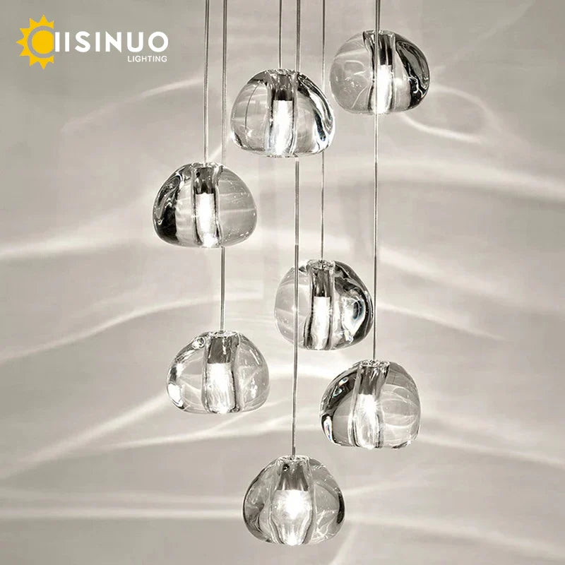 Modern Crystal Ball Chandelier Pendant Light by Axyaa