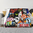 Axyaa Broadway Musical Collage Throw Blanket for Sofa - Decorative Thin Blanket