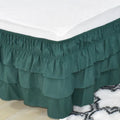 Axyaa Elastic Solid Bed Skirt Three Layers Wrap Around Easy On/Off Dust Ruffled