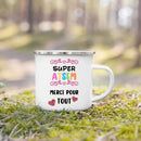 Enamel French Printed Coffee Cup with Handle - Best Thanks Gift for Atsem by Axyaa