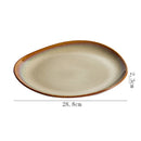 Axyaa Ceramic Plate Set: Irregular Kiln Steak Dessert Salad Snack Artistic Conception Tableware
