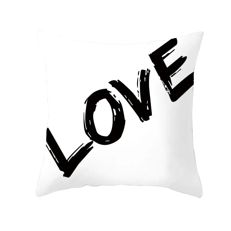 Nordic Cartoon Print Yellow Blue Cushion Cover 45*45cm by Axyaa