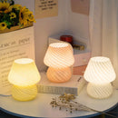 Axya Modern Striped Mushroom Glass LED Table Lamp for Bedroom Bedside Home Decor
