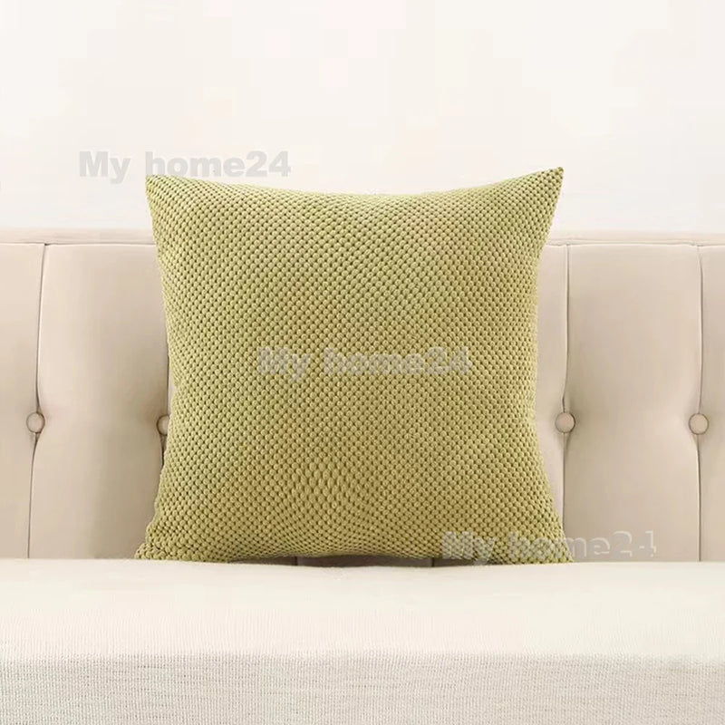 Velvet Plush Pillowcase by Axyaa - White Pink Fluffy Soft Throw Pillow Cover