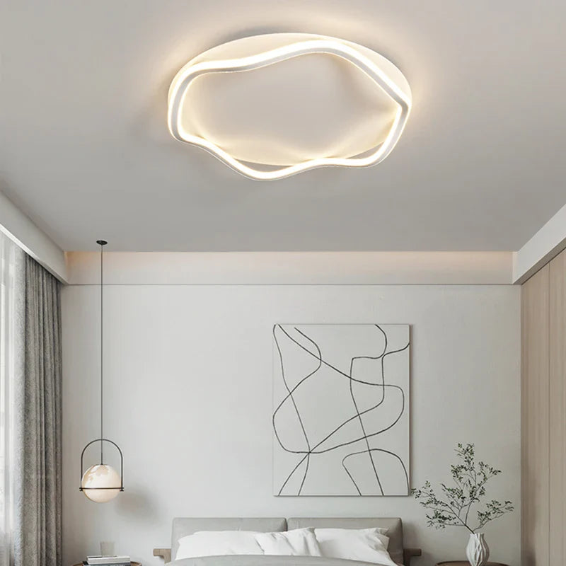 Axyaa Round LED Ceiling Light with Remote Control, Dimmable Chandelier for Living Room
