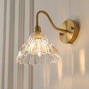 Axyaa Nordic Brass Wall Lamp glass Shade Sconce Lighting Fixture with Switch