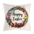 Axyaa Easter Bunny Eggs Pillow Cover - Home Decorative Throw Pillow Case
