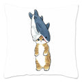 Axyaa Cat Shark Pillow Case: Kawaii Sofa Cushion Cover 45x45cm