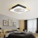 Axyaa Nordic Bedroom Ceiling Fan Ultra-Thin Black Square Pendant Lamp
