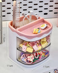 Axyaa Kids Hair Accessories Storage Box: Cute Transparent Organizer for Dressing Table