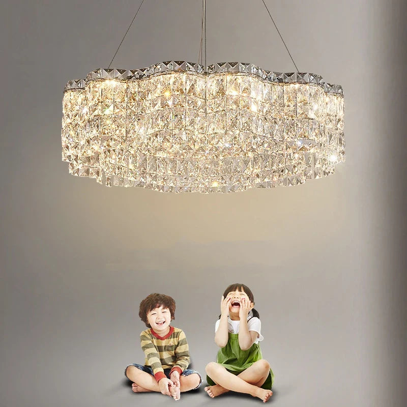 Axyaa Crystal Pendant Lights: Luxury Dimmable LED Hanging Lamp