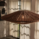 Axyaa Wabi Sabi Style Rattan Chandelier for Retro Living Room and Restaurant
