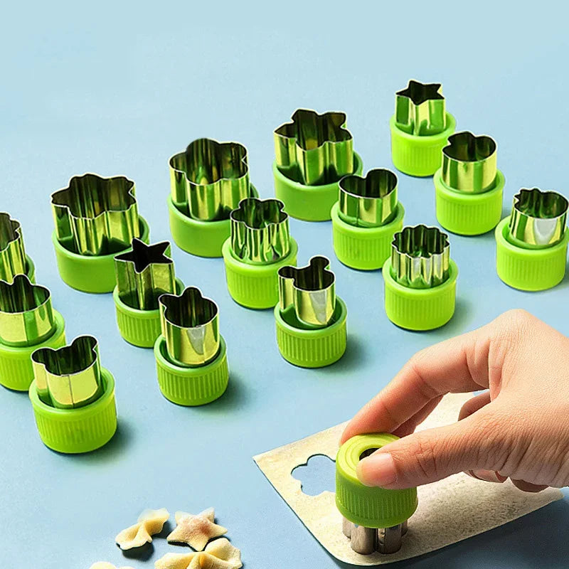 Axyaa Stainless Steel Fruit & Vegetable Cutter Set Heart/Flower Shape Mold