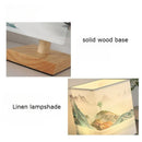 Axyaa Red Plum Fabric Landscape LED Table Lamp