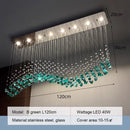 Axyaa Nordic Green Stone Glass LED Pendant Chandeliers for Dining Room