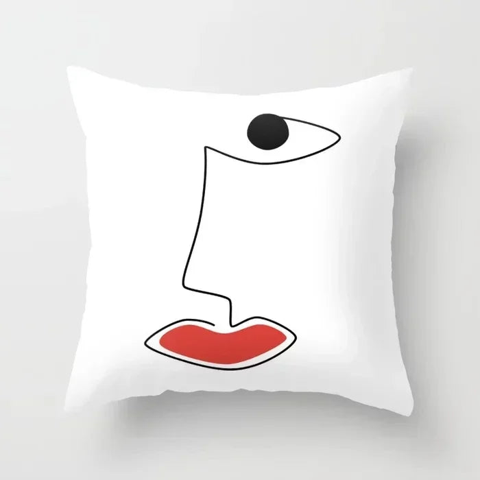 Axyaa Abstract Art Couple Portrait Pillow Cover 45X45CM