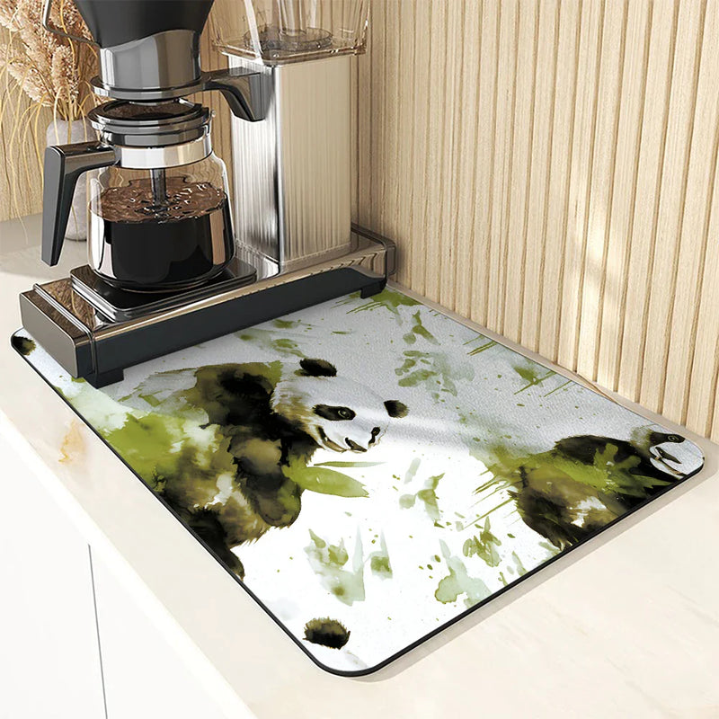 Axyaa Bamboo Panda Kitchen Drying Mat