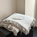 Axyaa French Floral Print Lace Summer Quilt - Knitted Cotton, Cool & Airy