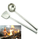 Axya Stainless Steel Kitchen Turner Spoon with Heat-Resistant Metal Handle