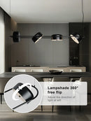 Axyaa Black Pendant Lights for Dining Room Bar Rotatable LED Chandelier