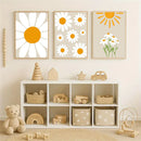 Axyaa Daisy Wildflowers Canvas Art Painting for Nursery Decor