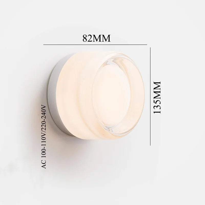 Axyaa Round Acrylic LED Wall Sconce Light for Corridor Balcony Modern Atmosphere