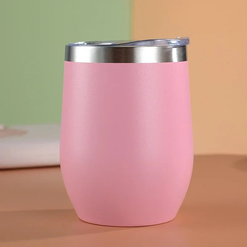 Axyaa Stainless Steel Thermos Bottle, 12oz Eggshell Cup for Travel, Office, School