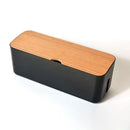 Axyaa Wooden Cable Storage Box Power Strip Case for Organized Wire Management