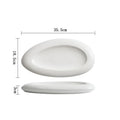 Axyaa White Ceramic Artistic Conception Plate Set for Desserts, Snacks, and Noodles