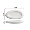 Axyaa White Ceramic Artistic Conception Plate Set for Desserts, Snacks, and Noodles