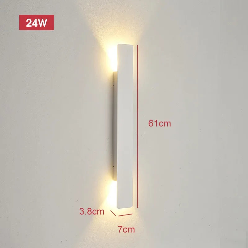 Axyaa 18W LED Black Wall Lamp Outdoor Waterproof Aluminum Wall Lights