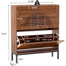 Axyaa Farmhouse Shoe Cabinet with Flip Drawers, Slim Shoe Storage Organizer