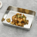 Axyaa Gold Stainless Steel Serving Tray Steamed Plates Baking Bread Pans Storage Dish