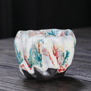 Axyaa Yamagata Ceramic Teacups Set - Handmade Retro Kung Fu Tea Accessories