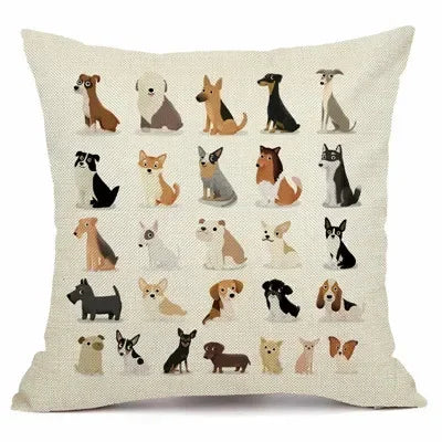 Axyaa Christmas Sausage Style Cushion Cover | Festive Dog Decorative Pillow Cover 45x45cm