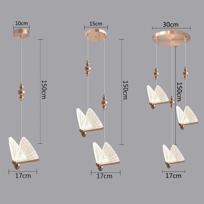 LED Butterfly Hanging Lamp by Axya: Modern Bedroom Kitchen Bar Lighting Fixtures