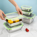 Axyaa Stainless Steel Square Food Storage Set of 3 Leadership Lunch Fridge Container
