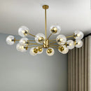 Axyaa Clear Glass Ball Pendant LED Chandelier for Home Interior Lighting