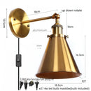 Axyaa Industrial Iron Plating Gold Wall Lamp for Restaurant Coffee Bar Bedroom