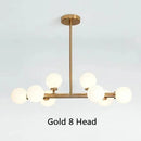 Axyaa White Glass Ball Black Gold Chandelier Bubble Hanging Lights