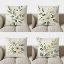Axyaa Leafy Pattern Pillow Cover for Sofa, Bedroom & Car