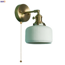 Axyaa Nordic LED Wall Lamps, Modern Copper Arm Ceramic Light for Living Room, Bedroom