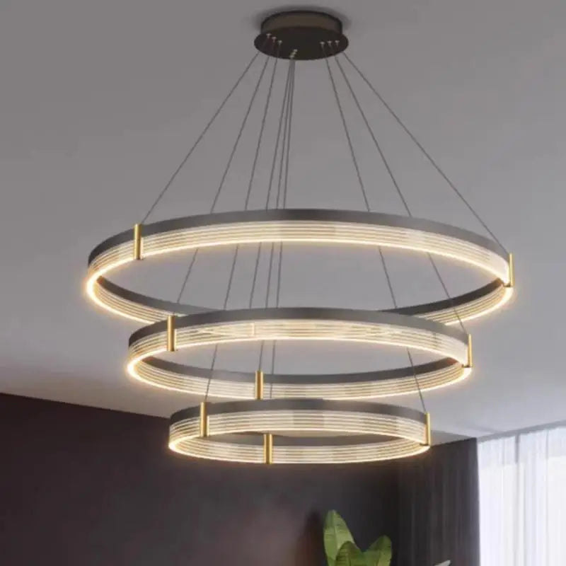 Black Acrylic LED Pendant Light for Home Decor by Axyaa